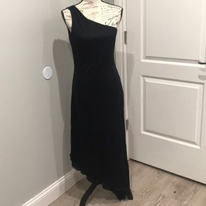 Black metallic one shoulder dress sz 10